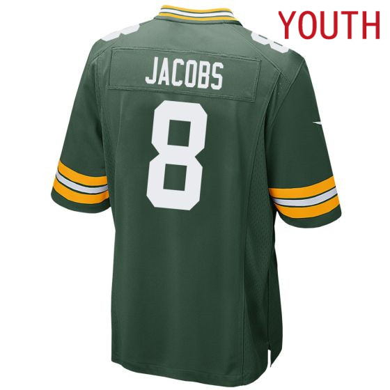 Youth Green Bay Packers #8 Josh Jacobs Nike Home Game green 2024 NFL Jersey->->Youth Jersey